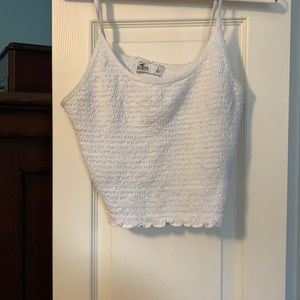 Hollister White Ribbed Tank
